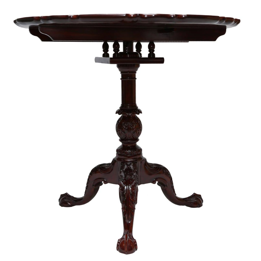 Piecrust tilt-top table, tilted